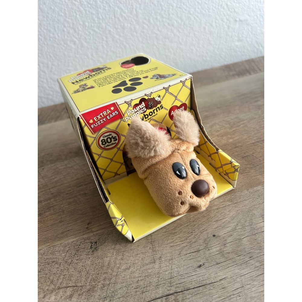 Pound Puppies Newborns Plush Tan Dog Classic 80s Collection Fuzzy Ears NIB